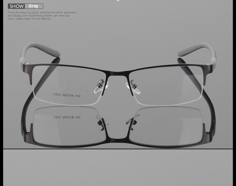 Hotony Unisex Semi Rim Alloy Frame TR 90 Temple Eyeglasses 2242 Semi Rim Hotony