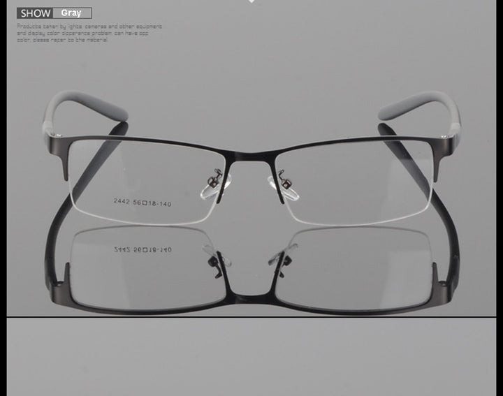 Hotony Unisex Semi Rim Alloy Frame TR 90 Temple Eyeglasses 2242 Semi Rim Hotony