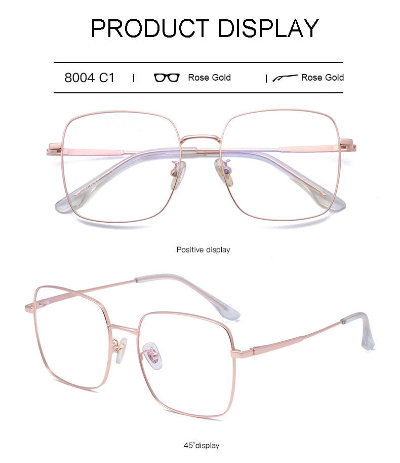 Hotony Unisex Full Rim Titanium Polygon Frame Eyeglasses 8004 Full Rim Hotony