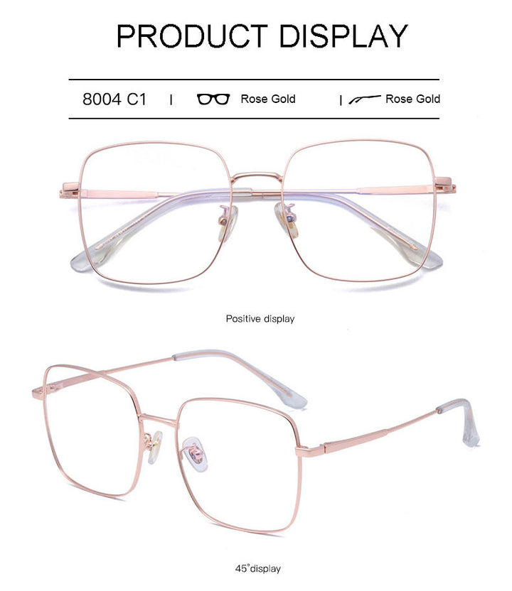 Hotony Unisex Full Rim Titanium Polygon Frame Eyeglasses 8004 Full Rim Hotony