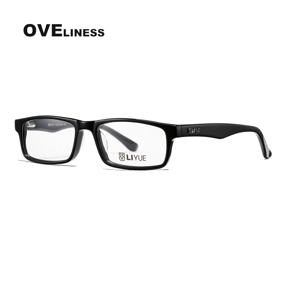 Oveliness Unisex Full Rim Square Acetate Eyeglasses Lg001 Full Rim Oveliness black