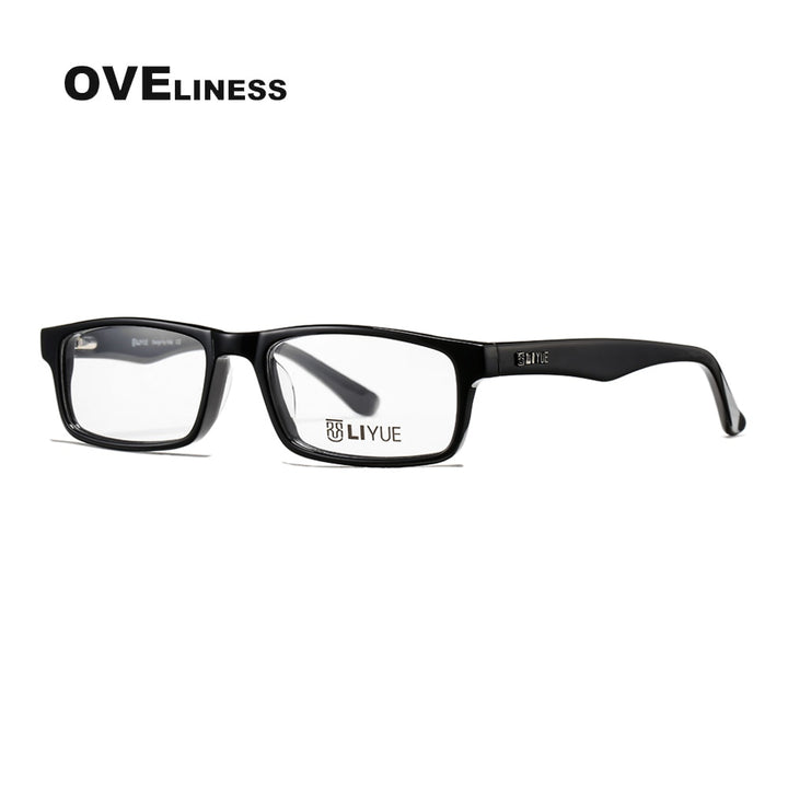 Oveliness Unisex Full Rim Square Acetate Eyeglasses Lg001 Full Rim Oveliness black