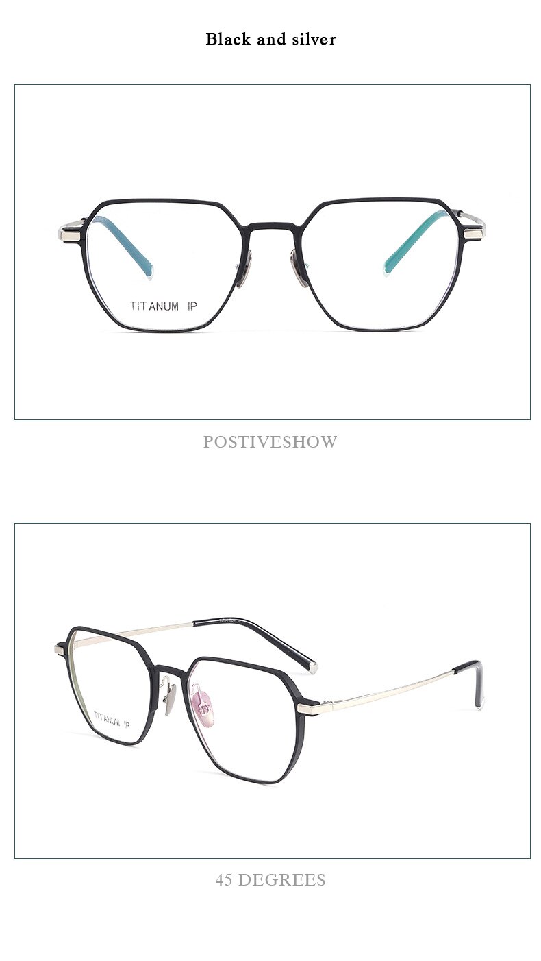 Hotochki Unisex Full Rim Titanium Alloy IP Plated Frame Eyeglasses 66004 Full Rim Hotochki