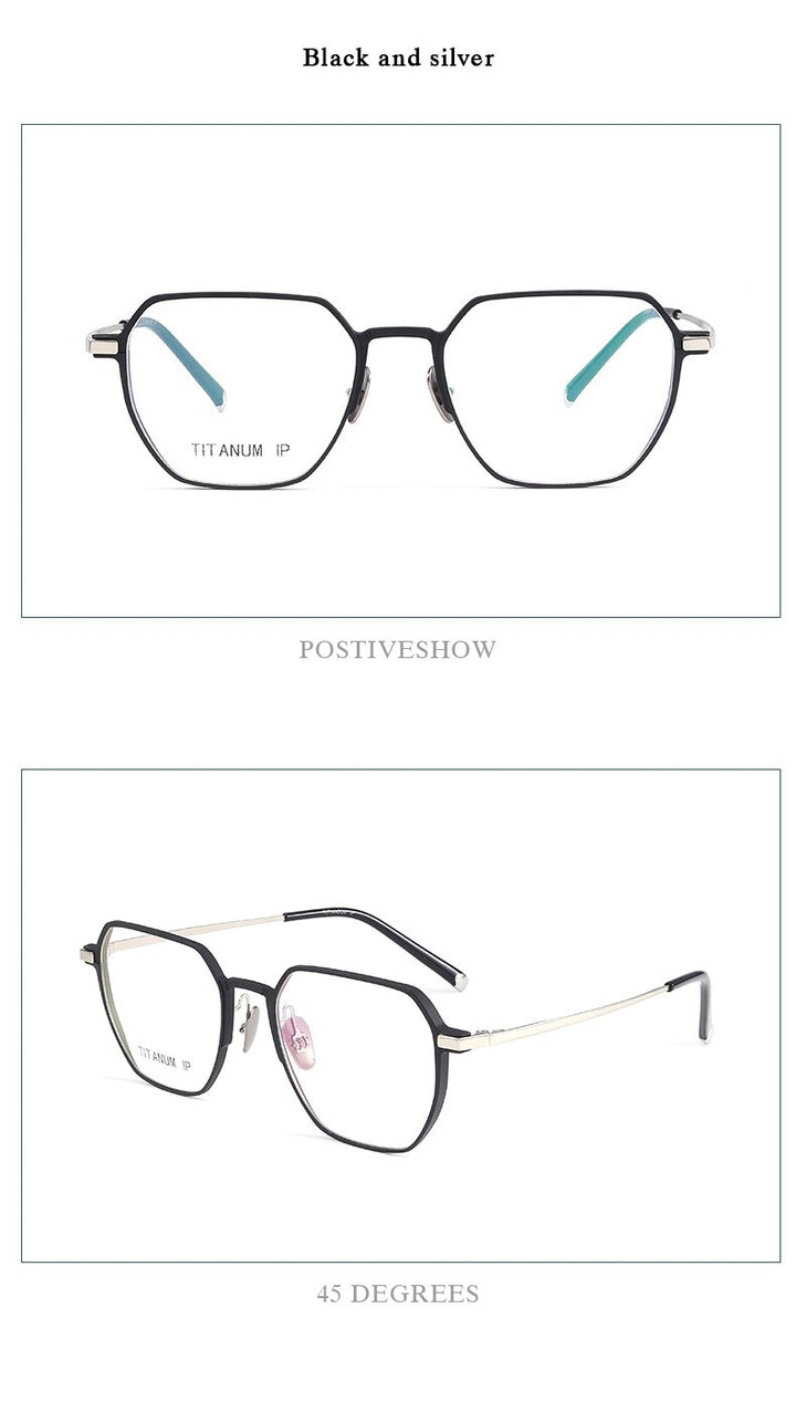 Hotochki Unisex Full Rim Titanium Alloy IP Plated Frame Eyeglasses 66004 Full Rim Hotochki