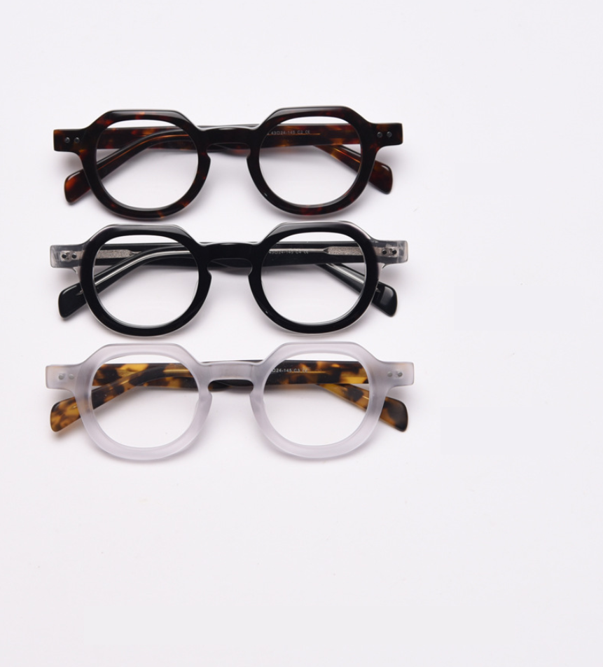 CCspace Unisex Full Rim Round Acetate Frame Eyeglasses 49875 Full Rim CCspace