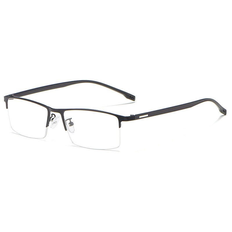 Hotochki Men's Semi Rim Rectangular Alloy Frame Eyeglasses 9102 Semi Rim Hotochki Blue  