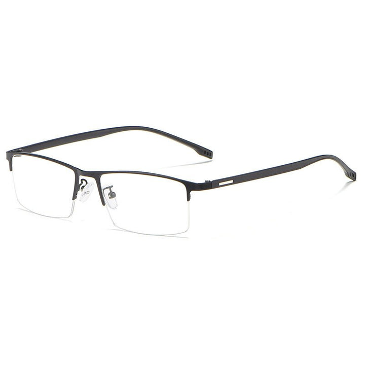 Hotochki Men's Semi Rim Rectangular Alloy Frame Eyeglasses 9102 Semi Rim Hotochki Blue  