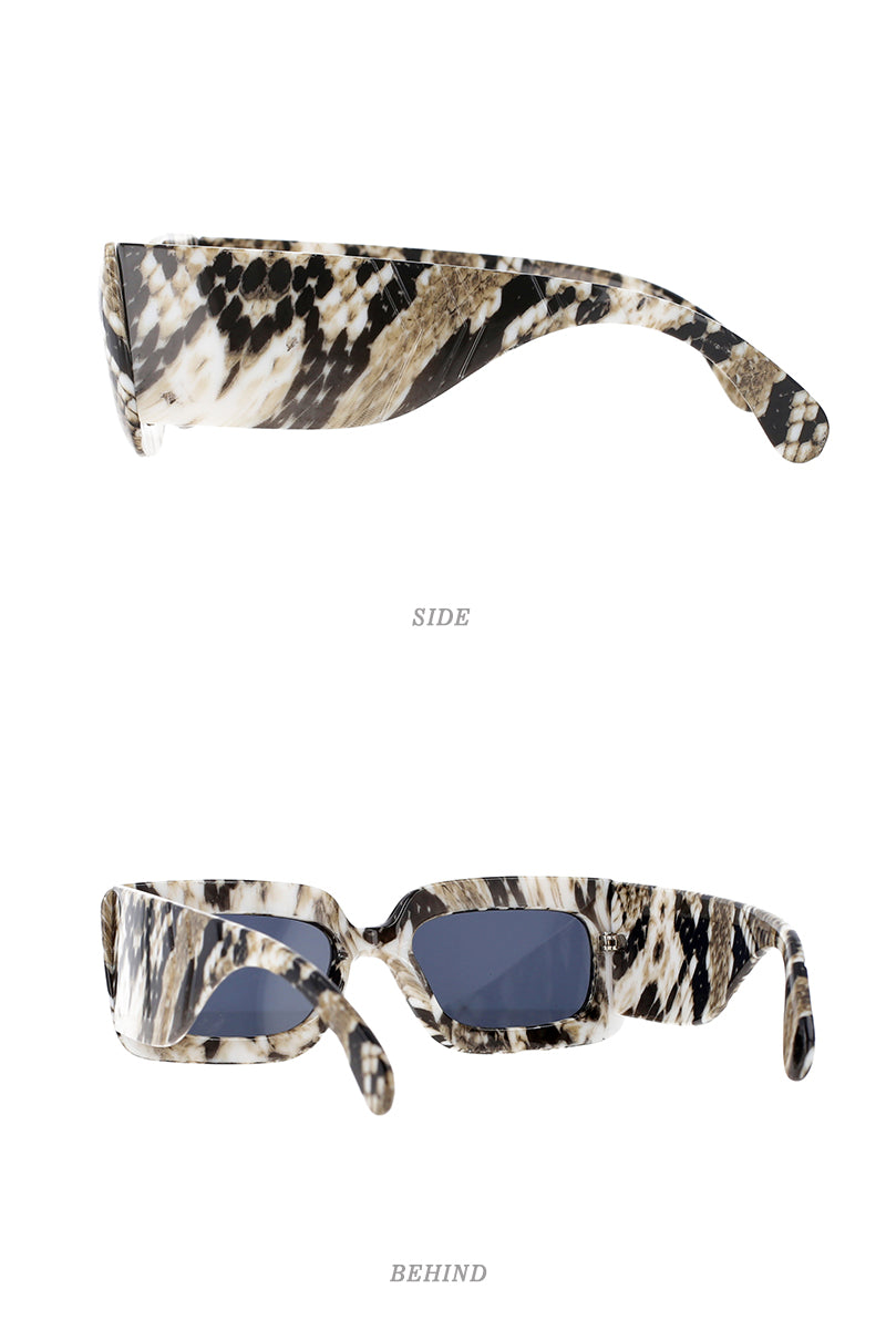 CCspace Women's Full Rim Rectangle Resin Snake Skin Python Frame Sunglasses 53026 Sunglasses CCspace Sunglasses