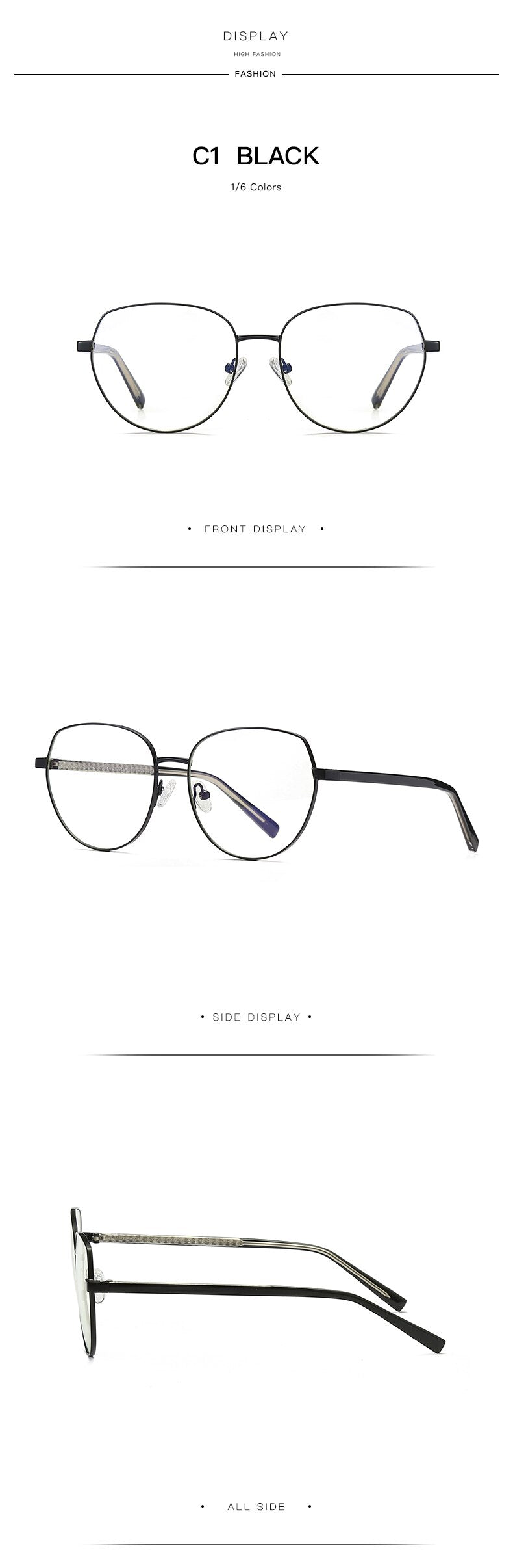 Hotochki Women's Full Rim Oval TR-90 Resin Alloy Frame Eyeglasses 3005 Full Rim Hotochki