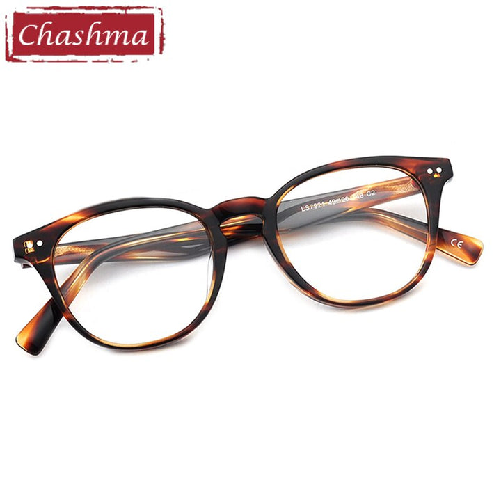 Chashma Ottica Unisex Full Rim Round Square Acetate Eyeglasses 7921 Full Rim Chashma Ottica