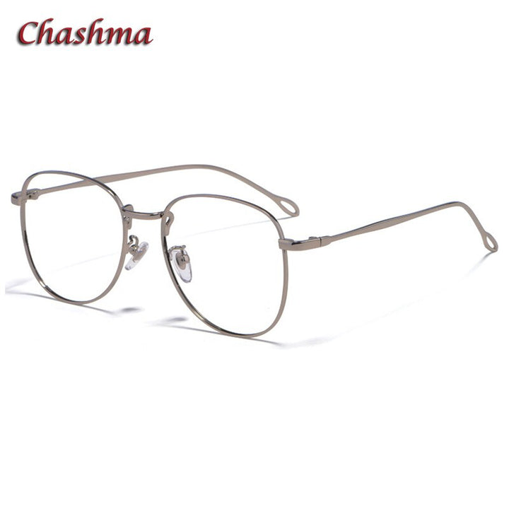 Chashma Ottica Unisex Full Rim Round Square Stainless Steel Eyeglasses Full Rim Chashma Ottica Gray