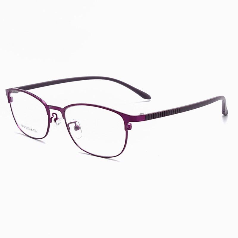 Hotony Unisex Full/Semi Rim Alloy Frame Eyeglasses 2516 Semi Rim Hotony Purple-Full Rim