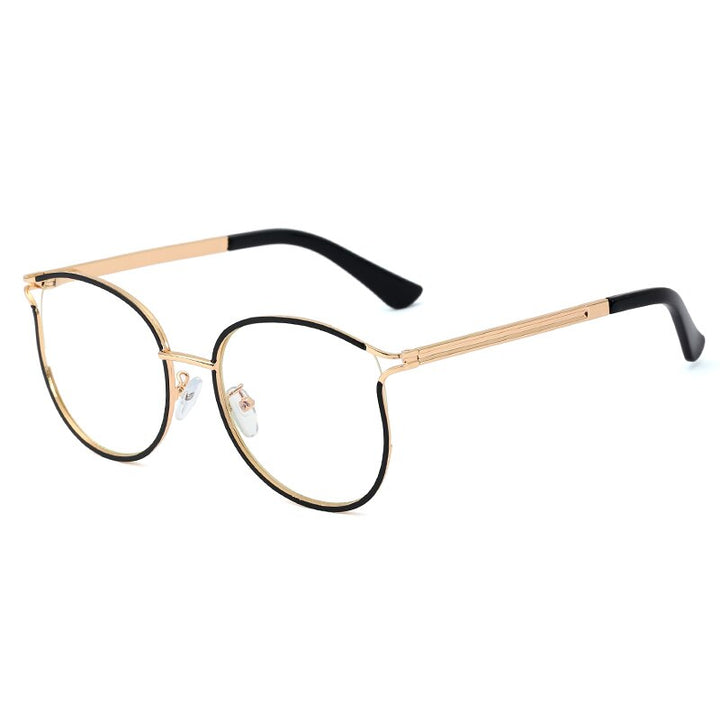 Hotony Women's Full Rim Round Cat Eye TR 90 Alloy Frame Eyeglasses 95785 Full Rim Hotony