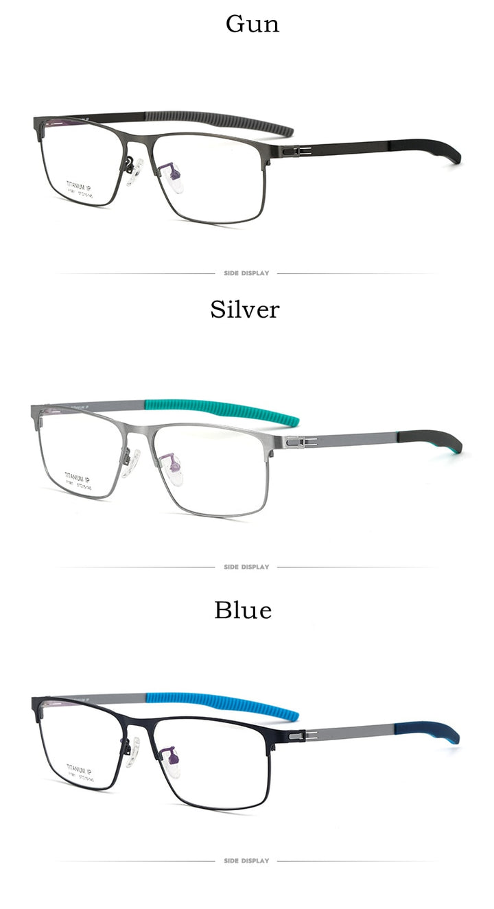 Yimaruili Men's Full Rim Square β Titanium Frame Eyeglasses F1981 Full Rim Yimaruili Eyeglasses