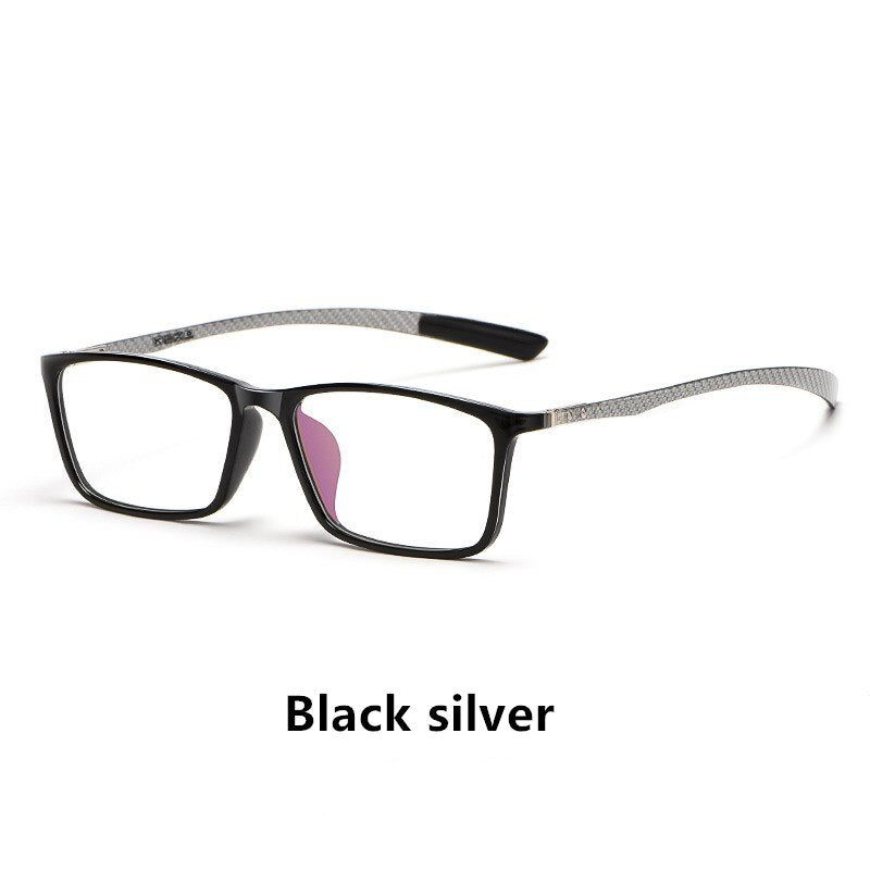 Yimaruili Men's Full Rim Carbon Fiber Frame Eyeglasses H0017 Full Rim Yimaruili Eyeglasses Black silver China