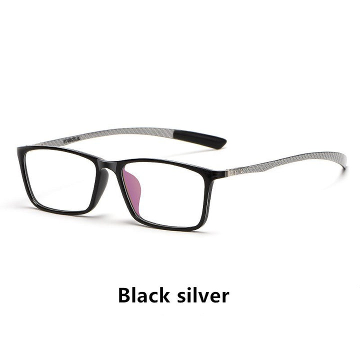 Yimaruili Men's Full Rim Carbon Fiber Frame Eyeglasses H0017 Full Rim Yimaruili Eyeglasses Black silver China