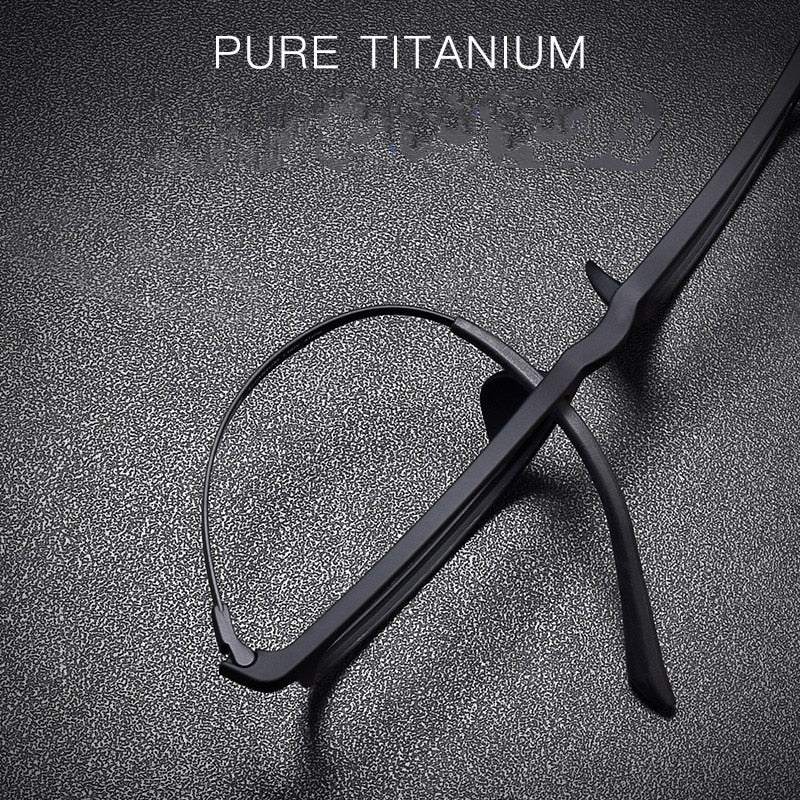 Yimaruili Men's Eyeglasses Square Full Rim Titanium Y8808 Full Rim Yimaruili Eyeglasses