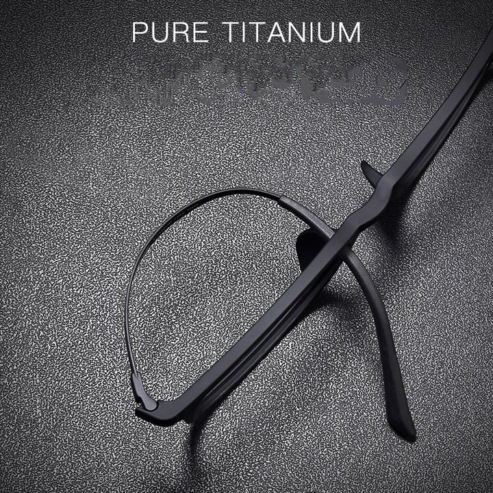 Yimaruili Men's Eyeglasses Square Full Rim Titanium Y8808 Full Rim Yimaruili Eyeglasses