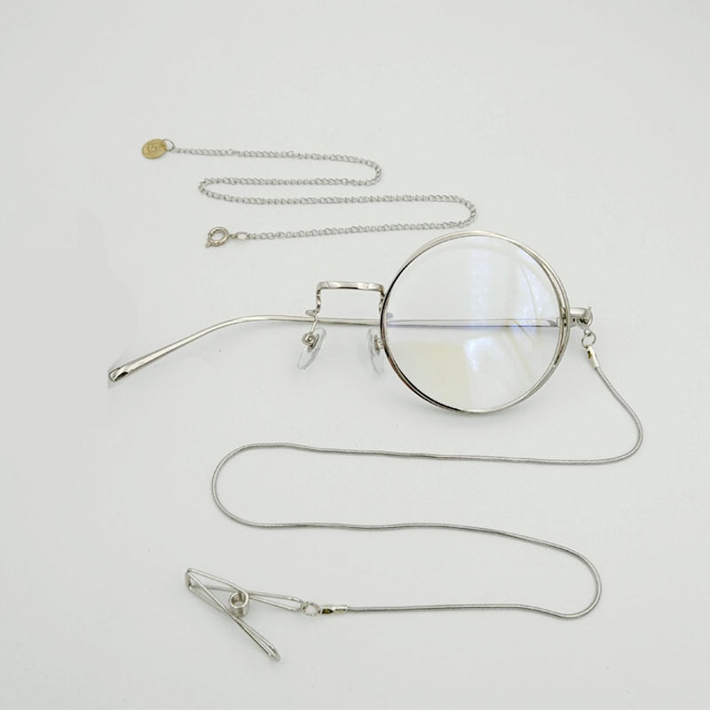Yujo Unisex Full Rim Round Alloy Cosplay Lolita Style Monocle 2359 Monocle Yujo Silver left eye China