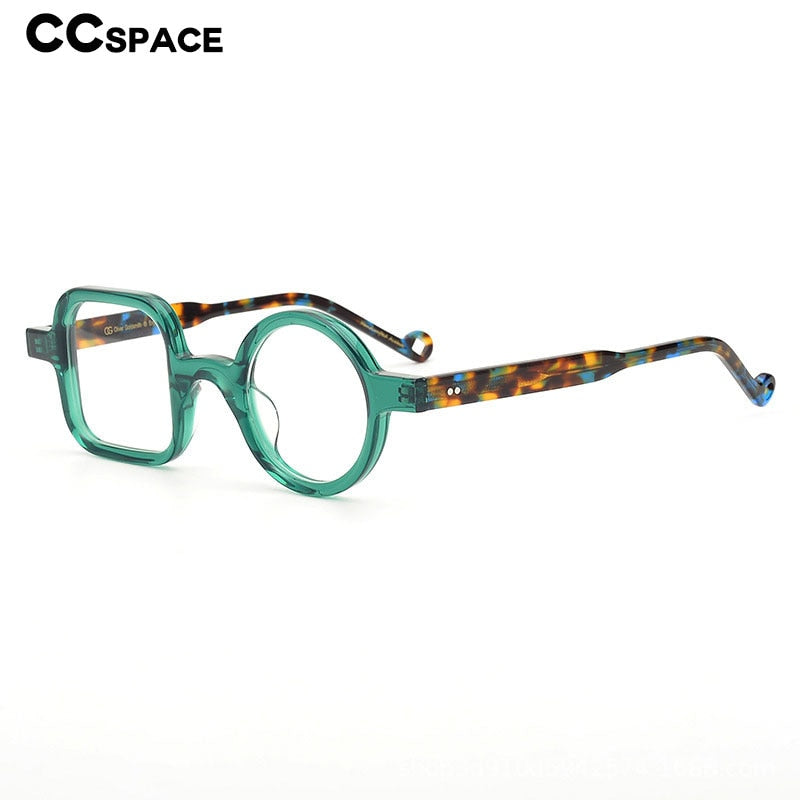 CCspace Unisex Full Rim Round/ Square Acetate Frame Eyeglasses 49307 Full Rim CCspace