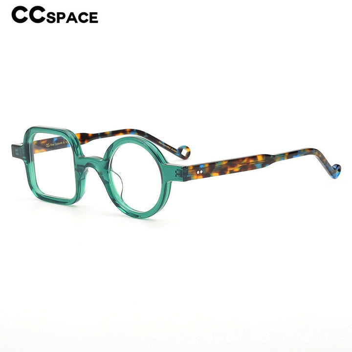 CCspace Unisex Full Rim Round/ Square Acetate Frame Eyeglasses 49307 Full Rim CCspace