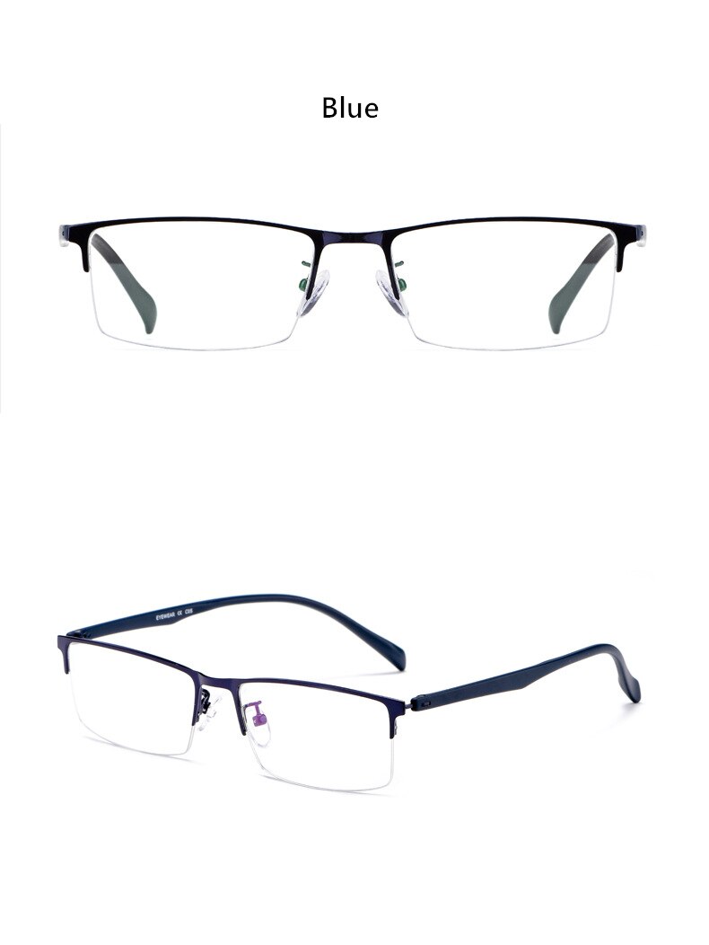 Yimaruili Men's Semi Rim Alloy Frame Eyeglasses 89032 Semi Rim Yimaruili Eyeglasses