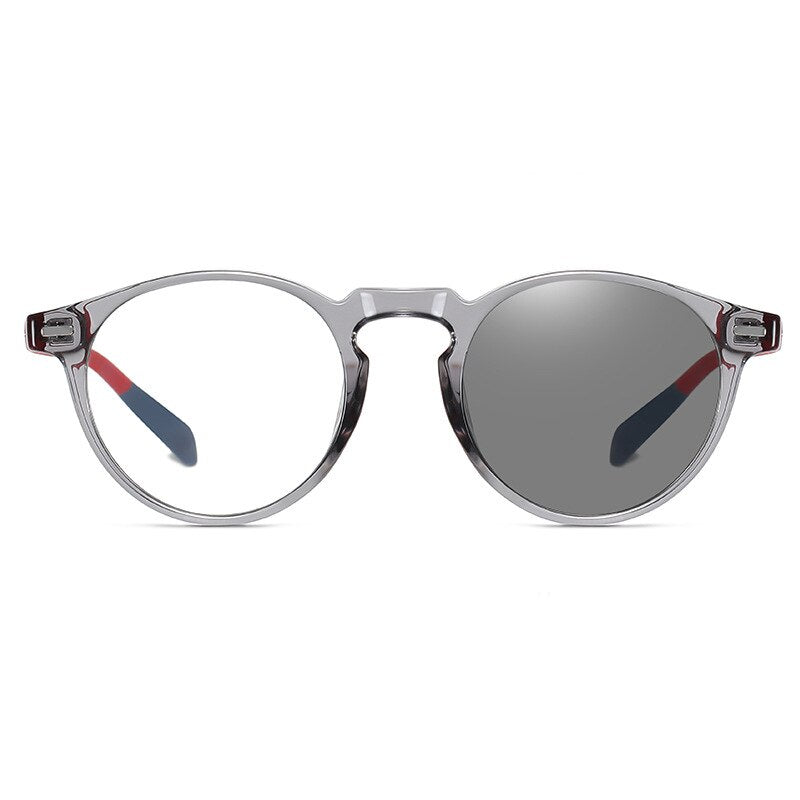 Reven Jate Unisex Full Rim Round Tr 90 Eyeglasses 3512 Full Rim Reven Jate transparent-grey