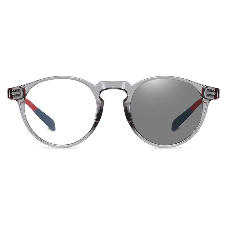 Reven Jate Unisex Full Rim Round Tr 90 Eyeglasses 3512 Full Rim Reven Jate transparent-grey
