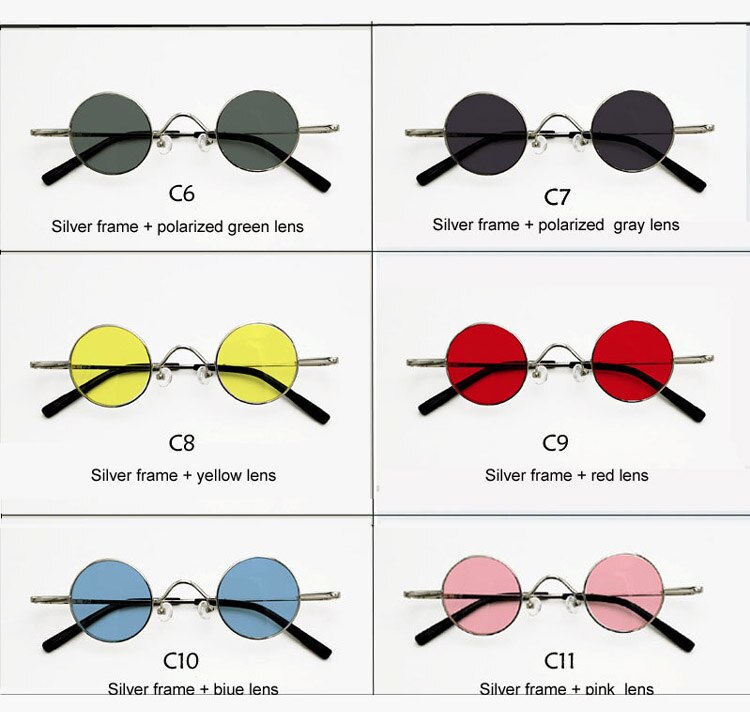 Yujo Unisex Acetate Alloy Small Round Sunglasses Y050 Sunglasses Yujo