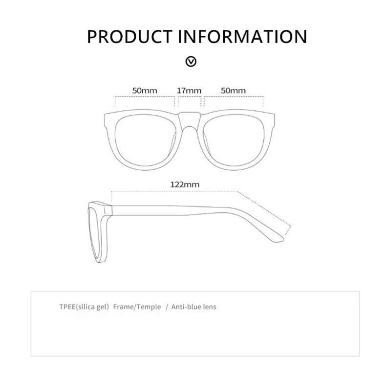 Yimaruili Unisex Children's Full Rim Silicone Frame Eyeglasses F1817 Full Rim Yimaruili Eyeglasses