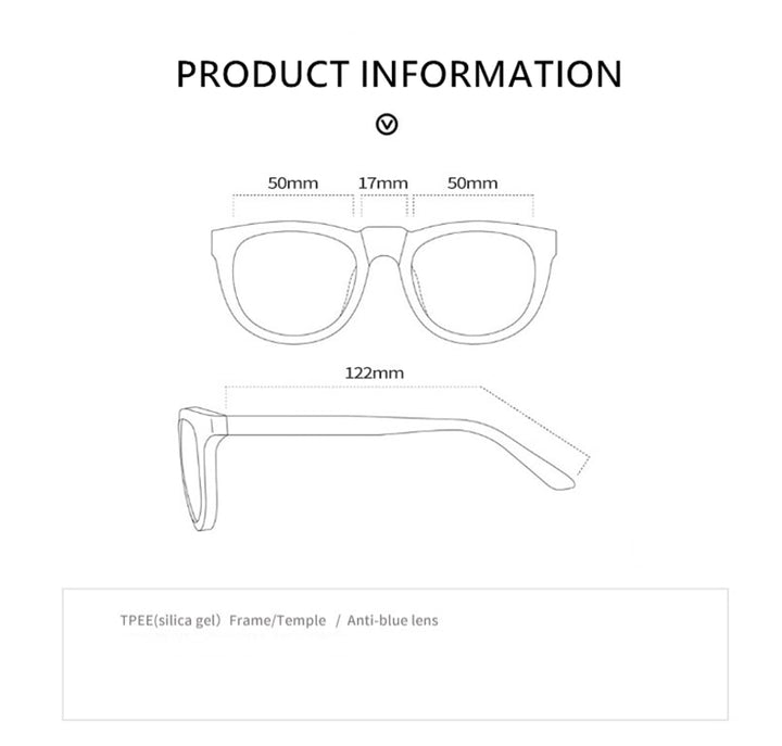 Yimaruili Unisex Children's Full Rim Silicone Frame Eyeglasses F1817 Full Rim Yimaruili Eyeglasses