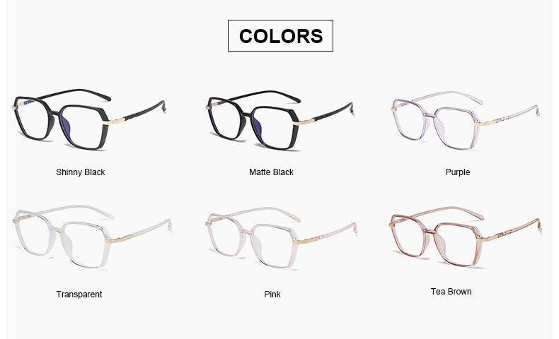 Hotony Women's Full Rim Geometric Acetate Frame Eyeglasses 1530 Full Rim Hotony