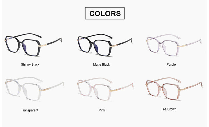 Hotony Women's Full Rim Geometric Acetate Frame Eyeglasses 1530 Full Rim Hotony