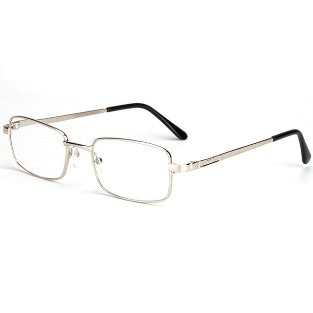 Yooske Unisex Full Rim Square Alloy Reading Glasses 7247 Reading Glasses Yooske China +100 Silver