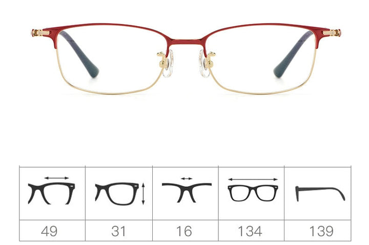 Hotochki Women's Full Rim Titanium Frame Eyeglasses 86061 Full Rim Hotochki