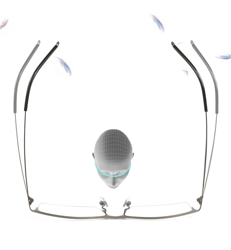 Reven Jate Men's Semi Rim Square Titanium Eyeglasses Ej8606 Semi Rim Reven Jate