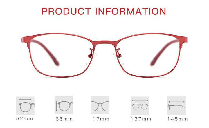 Hotony Women's Full Rim TR 90 Resin Alloy Square Frame Eyeglasses 3569 Full Rim Hotony