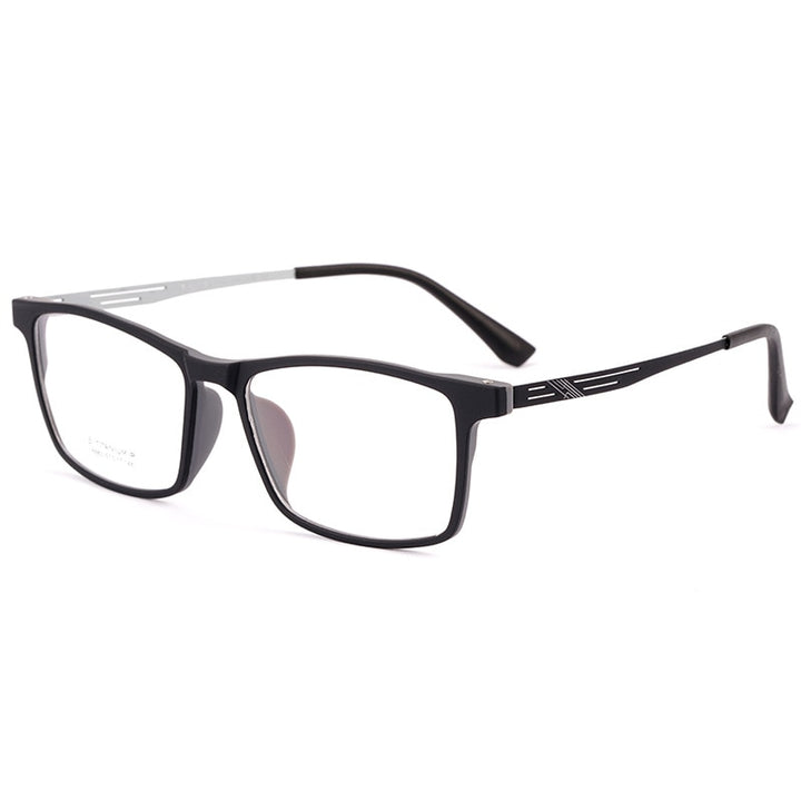 Yimaruili Unisex Full Rim TR 90 Resin β Titanium Frame Eyeglasses Y8883 Full Rim Yimaruili Eyeglasses Black Gray