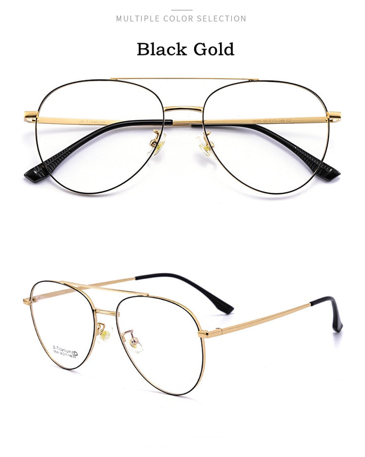 Yimaruili Unisex Full RIm Double Bridge β Titanium Frame Eyeglasses 8826 Full Rim Yimaruili Eyeglasses