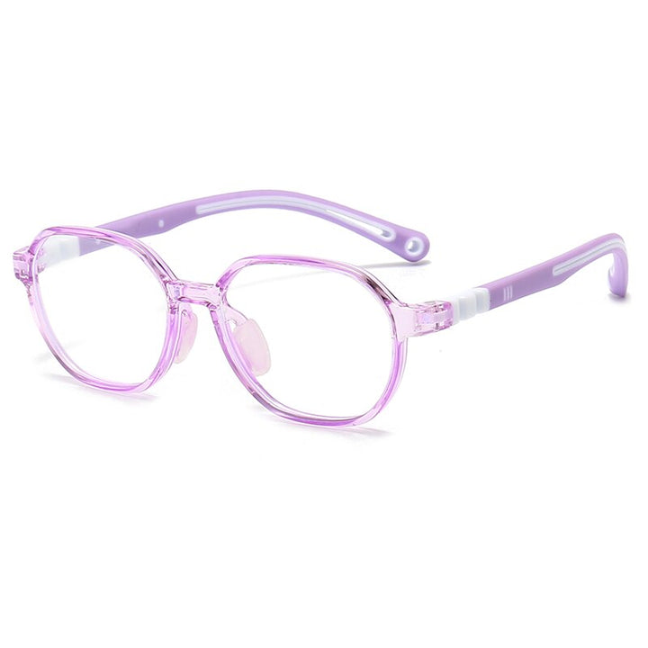 Oveliness Unisex Children's Full Rim Round Tr 90 Titanium Eyeglasses Trd103 Full Rim Oveliness c5 purple