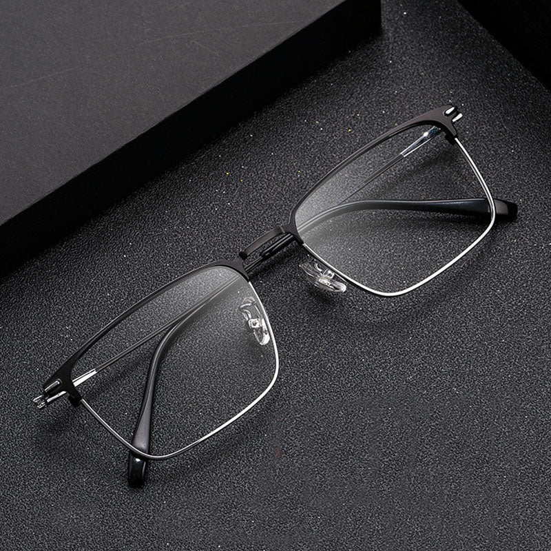 Reven Jate Men's Full Rim Square Alloy Eyeglasses 0606 Full Rim Reven Jate