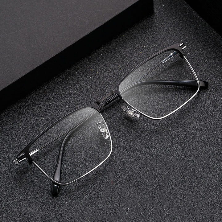 Reven Jate Men's Full Rim Square Alloy Eyeglasses 0606 Full Rim Reven Jate