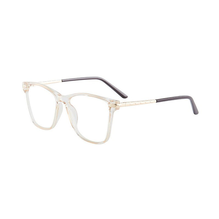 Hotony Women's Full Rim TR 90 Resin Square Frame Eyeglasses 7039 Full Rim Hotony tea
