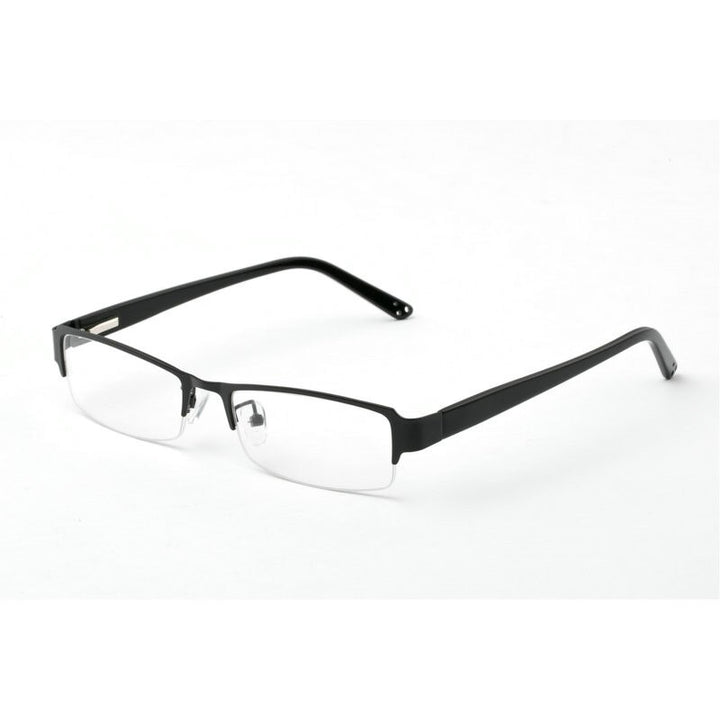 Bclear Men's Semi Rim Acetate Alloy Square Eyeglasses Spring Hinge N1816 Semi Rim Bclear