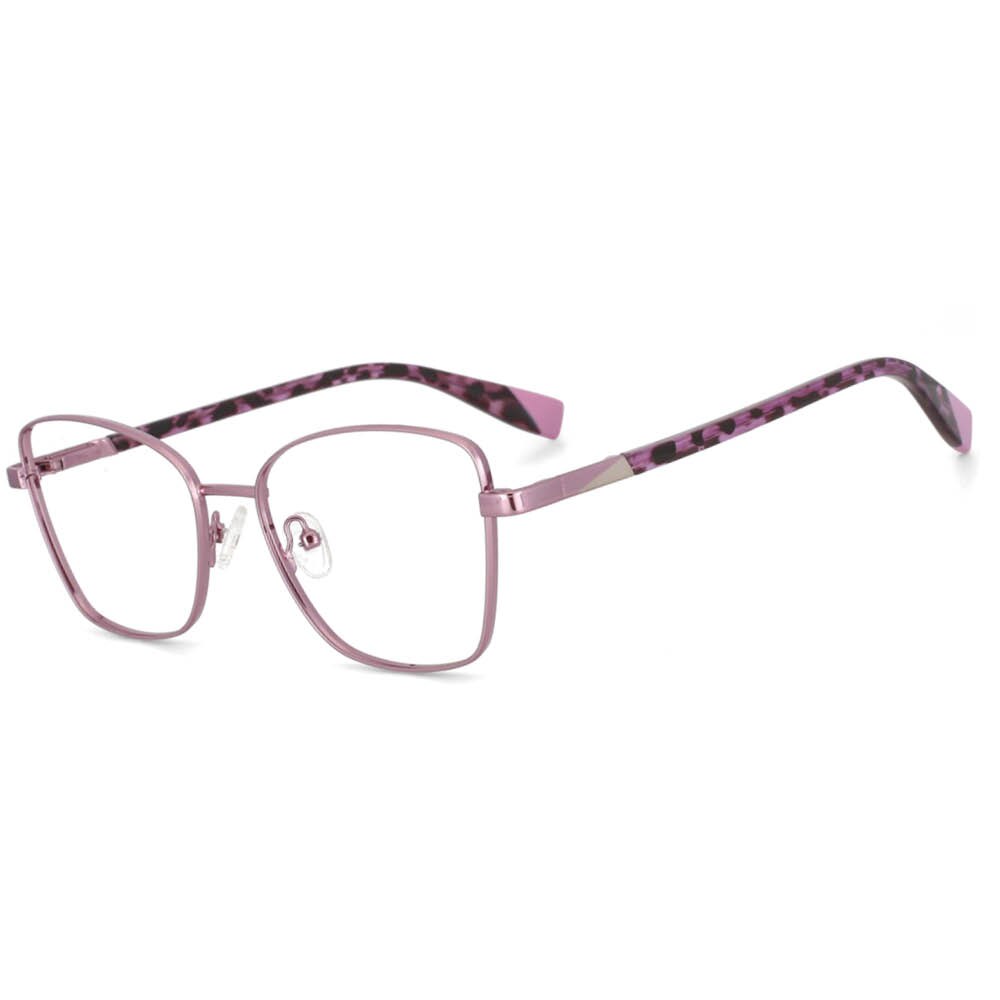 CCspace Women's Full Rim Square Alloy Frame Eyeglasses 53704 Full Rim CCspace Pink