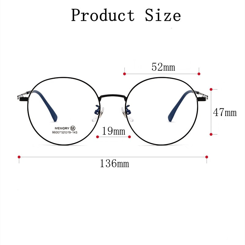 Yimaruili Unisex Full Rim Round β Titanium Frame Eyeglasses  86007YF Full Rim Yimaruili Eyeglasses