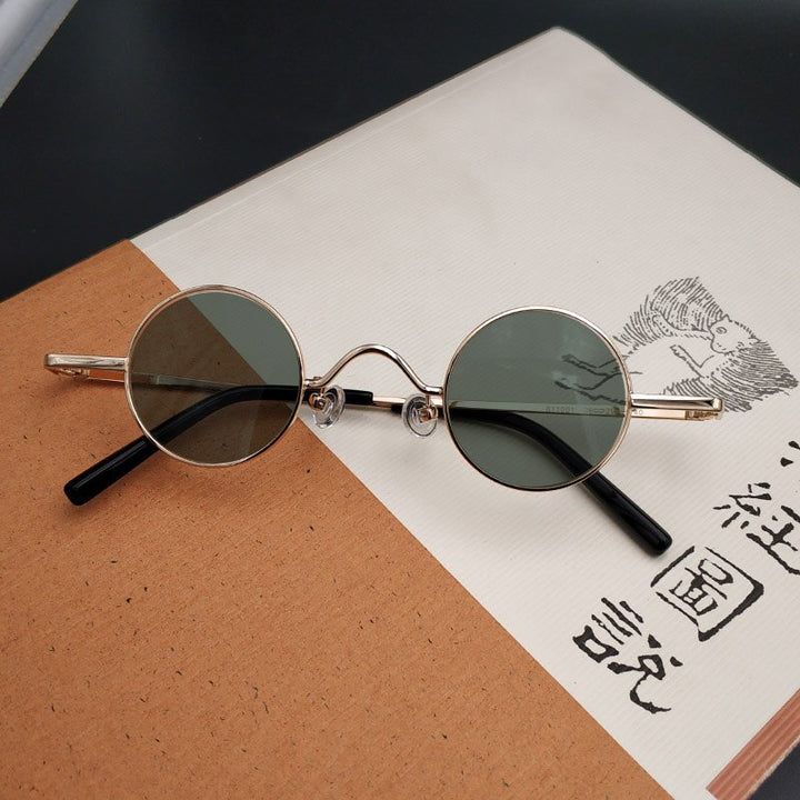 Yujo Unisex Acetate Alloy Small Round Sunglasses Y050 Sunglasses Yujo