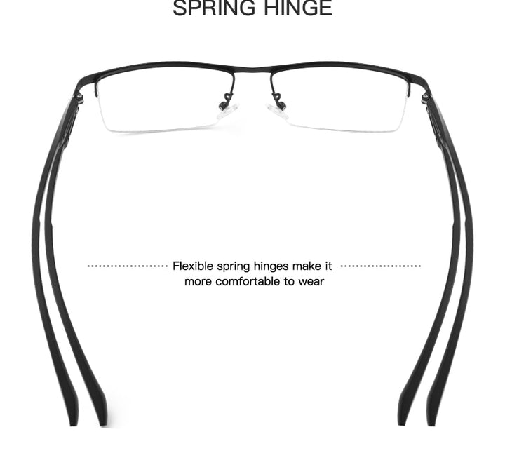 Hotochki Unisex Semi Rim Alloy Frame Eyeglasses P9001 Semi Rim Hotochki