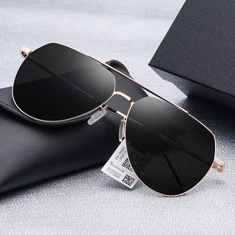 Yimaruili Women's Full Rim Double Bridge Alloy Frame Polarized Lens Sunglasses B8011 Sunglasses Yimaruili Sunglasses Black Gold Other