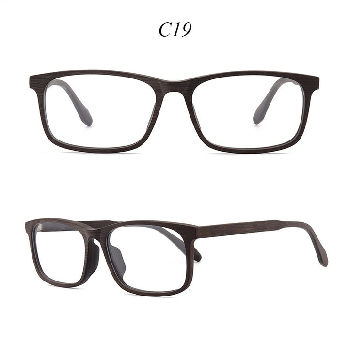 Hdcrafter Unisex Full Rim Oversized Square Wood Frame Eyeglasses 1691 Full Rim Hdcrafter Eyeglasses